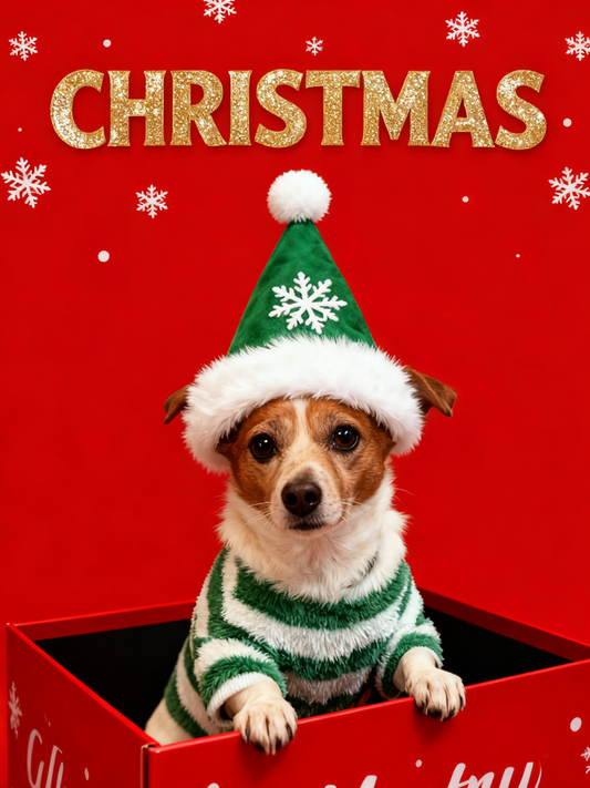 Special Christmas Pet Portrait, Festive Custom Pet Art, Delivered in 48hrs, Holiday Pet Gift, Printable Wall Art