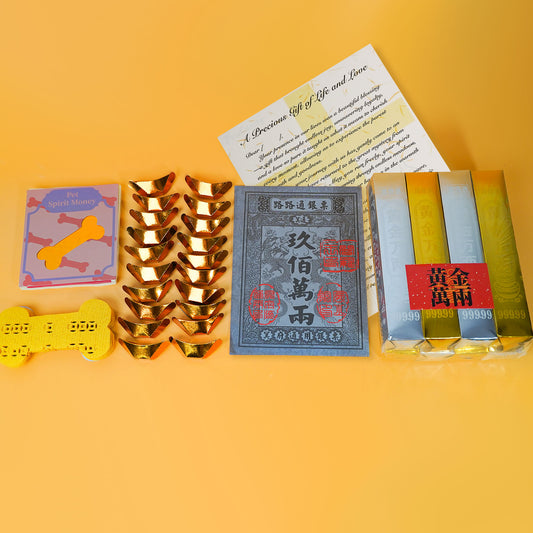 Ancient Chinese Ceremonial -Eco-Friendly Pet Memorial Joss Paper for Dogs(Carnivores) - Basic Taoism Ritual Kit
