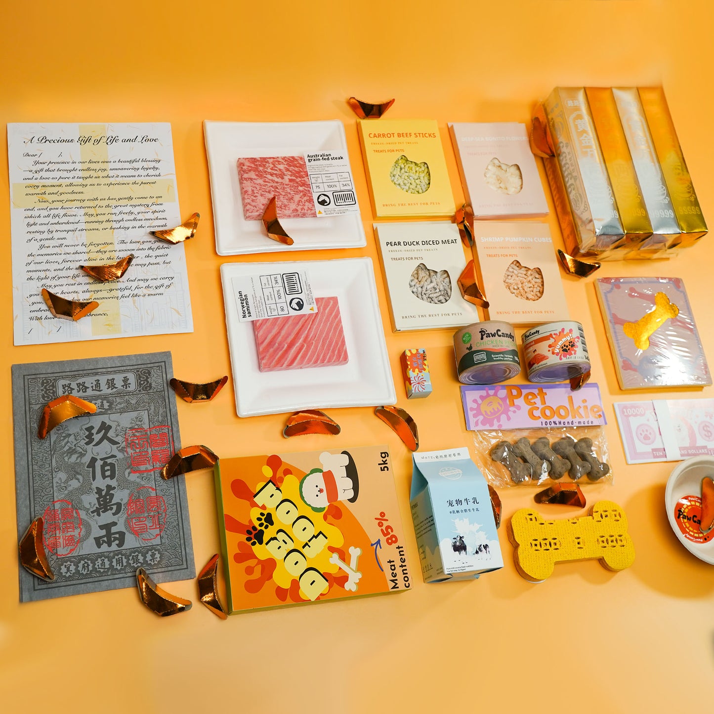 Traditional Chinese Rituals-Eco-Friendly Pet Memorial Joss Paper for Dogs - Premium Taoism Ritual Kit