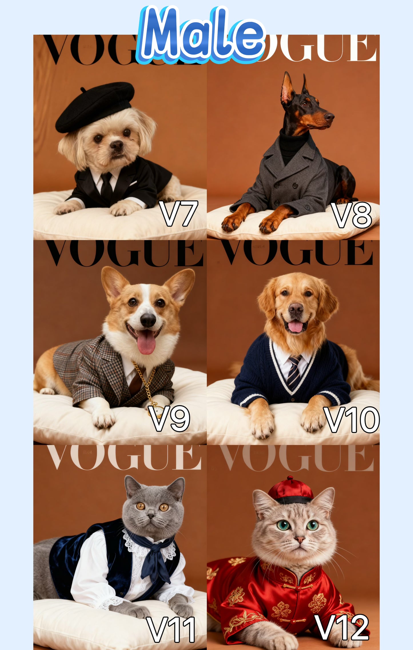 Vogue-Style Pet Portrait, Digital Fashion Pet Cover, Delivered in 48hrs, Custom High-Fashion Pet Art, Printable Wall Art Gift