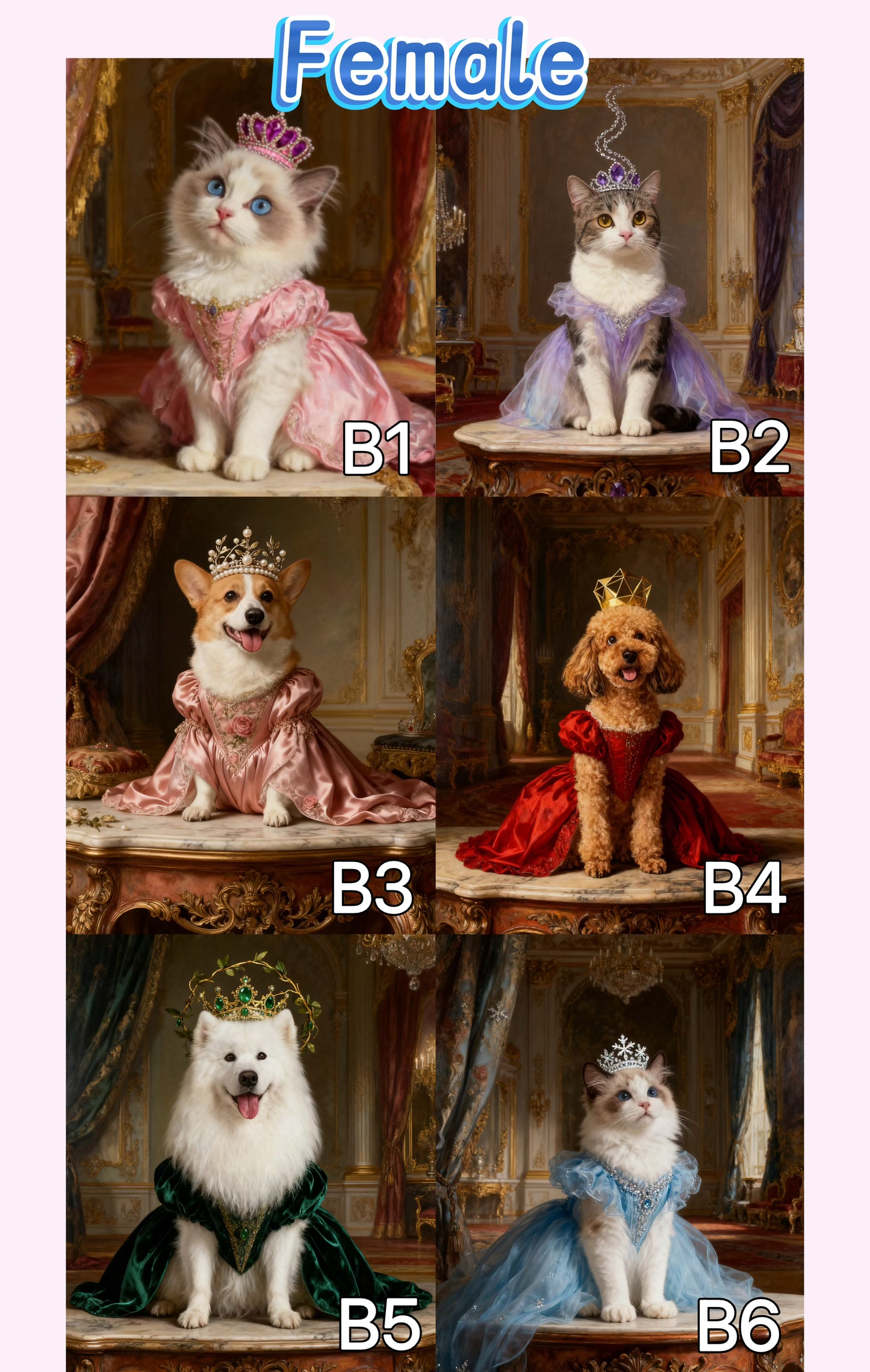 Baroque Royal Pet Portrait, Custom Noble Dog Cat Painting, Digital Art File, Delivered in 48hrs, Opulent Pet Portrait Gift, Palace Wall Art