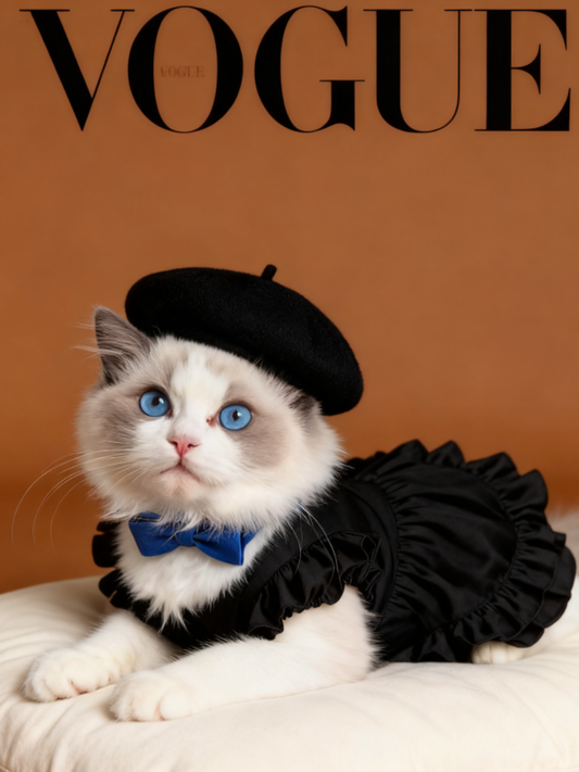 Vogue-Style Pet Portrait, Digital Fashion Pet Cover, Delivered in 48hrs, Custom High-Fashion Pet Art, Printable Wall Art Gift